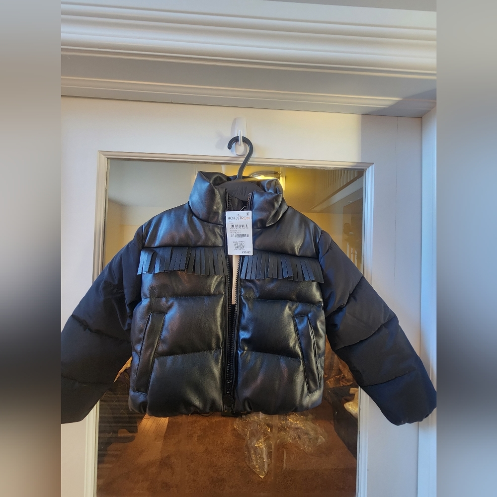 Stella Kids Fuax Leather Puffer Coat